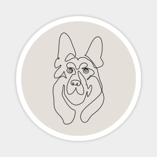 One line German Shepherd Magnet